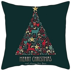 Obliečka na vankúš 3D Merry Christmas zelená