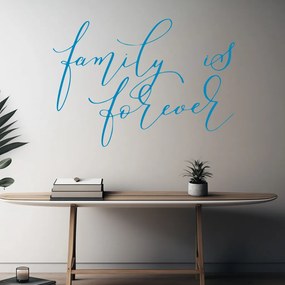 Veselá Stena Samolepka Family is forever Farba: modrá, Veľkosť: 40 x 29 cm