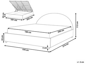 Buklé posteľ s úložným priestorom 180 x 200 cm olivovozelená VAUCLUSE Beliani