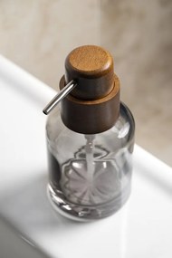 Sapho Sapho, FIGO voľne stojaci dávkovač mydla 300 ml, dymové sklo/drevo, 08387