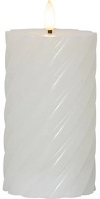 Biela vosková LED sviečka Star Trading Flamme Swirl, výška 15 cm