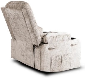 Masážne polohovateľné kreslo ARIEN bežový zamat - vintino.sk