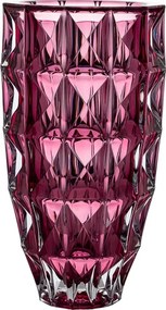 KRIŠTÁĽOVÁ VÁZA BOHEMIA DIAMOND PINK 280 MM