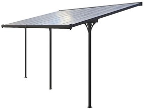 Pergola 557 x 305 cm (čierna + transparentná polykarbonát)