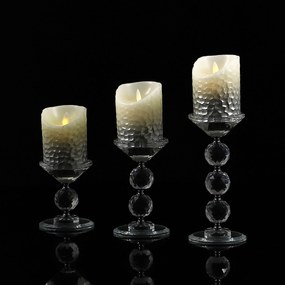 Dekorstudio Krištáľový svietnik KANDELABR 11cm - strieborný S