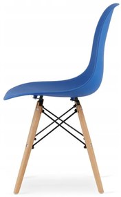 Jedálenský stôl TODI biely 80 cm so štyrmi stoličkami OSAKA modré