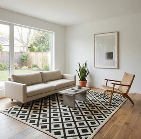 Koberec POLO čierny / biely