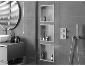 Mexen X-Wall-R, polička na zapustenie na obklad s golierom 30 x 30 cm, oceľová, 1910303010