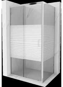 Mexen Apia sprchová kabína, posuvné dvere 140 x 70 cm, pruhy, chrómová - 840-140-070-01-20