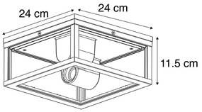 Inteligentné stropné svietidlo čierne IP44 2-žiarovkové vrátane Wifi ST64 - Charlois