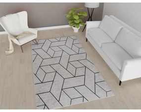 Svetlosivý umývateľný koberec behúň 80x200 cm - Vitaus