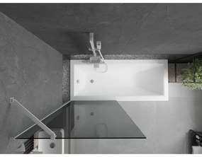 Mexen Next, vaňová zástena 1-krídlová 80 x 150 cm, fixné krídlo, 6 mm šedé sklo, biely profil, 895-080-000-00-40-20