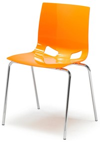 Jedálenská plastová stolička PHOENIX, oranžová