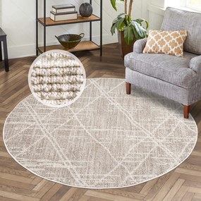 Dekorstudio Vintage okrúhly koberec CLASICO 9162 - béžový Priemer koberca: 120cm