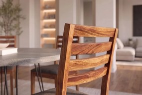 Dizajnová stolička Timber Sheesham / sivo-hnedá