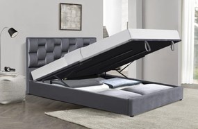 Čalúnená posteľ Anab 160x200 dvojlôžko - šedá