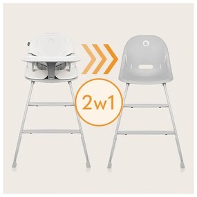 Lionelo - Detská jedálenská stolička 2v1 DALIA biela/šedá