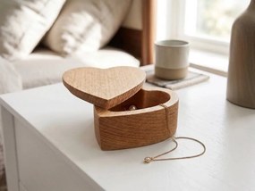 AMADEA Drevená krabička v tvare srdca 5 cm