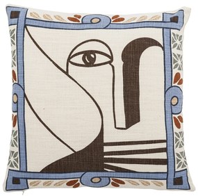Bloomingville Bavlnený vankúš Rudaur Blue 45 x 45 cm
