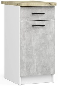 Kuchynská linka Olivie 1,8 m biela/betón/dub sonoma