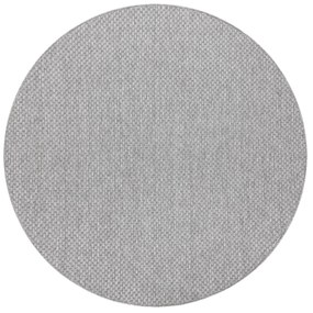 Koberec kruh TIMO 6272 SIZAL exteriérový, svetlo-sivý