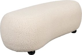 Krémovobiela polstrovaná lavica z textílie buklé Noxx – White Label