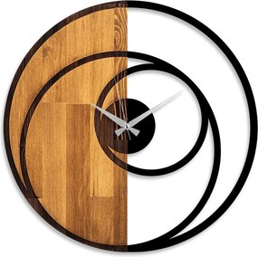 Dekoratívne nástenné hodiny WALLIE CIRCLE 56 cm orech/čierne