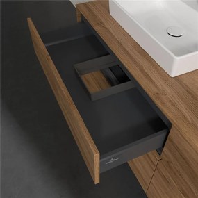 VILLEROY &amp; BOCH Collaro závesná skrinka pod umývadlo na dosku (umývadlo vľavo), 4 zásuvky, s LED osvetlením, 1600 x 500 x 548 mm, Oak Kansas, C078B0RH