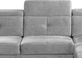 Rohová sedacia súprava Sergio, svetlo šedá látka, pravý roh