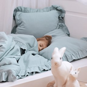 Junior obliečky s volánikmi zelená 100x135cm