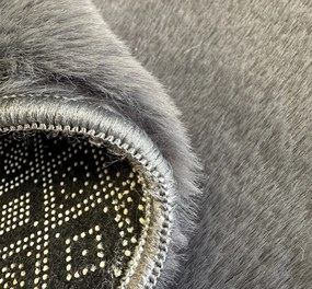 Koberec Puffy 060 Dark Grey – sivý obdĺžnik z Polyester Fur Rozmer: 40x60 cm