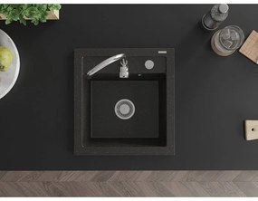 Mexen Vito - drez granitový 52,0x49,0cm, 1-komorový, čierna-zlatá, 6503521000-75