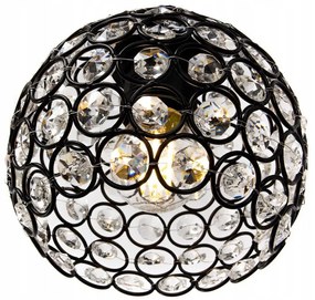 Závesné svietidlo Crystal, 2x čierne krištáľové tienidlo