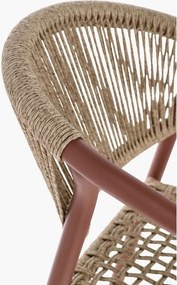 Červená/v prírodnej farbe kovová záhradná stolička Canarias – Bizzotto