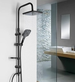 Aqualine KERA sprchový stĺp s napojením na batériu, čierna mat SL435