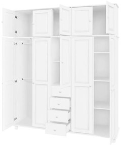 IDEA nábytok Skriňa 5-dverová 8854B biely lak