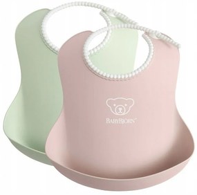 Silikónový podbradník BabyBjörn Powder - 2 ks Farba: PowderGreen-PowderPink
