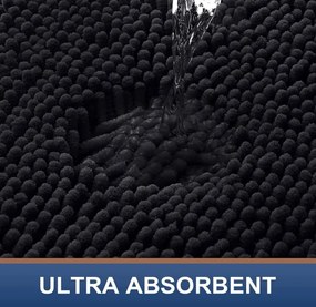 BISK Erga Basic, kúpeľňová predložka 80x50 cm, model 6 Chenille Rolled, čierna, ERG-08686