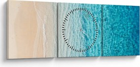 Obraz - Pláž (s hodinami) (90x30 cm)