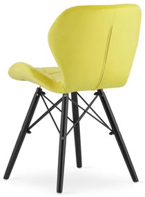 Set štyroch jedálenských stoličiek LAGO žlté (čierne nohy) 4ks