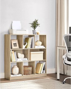 Knižnica, oddeľovač miestnosti, farba dub