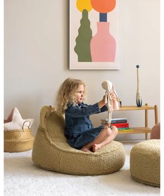 Zelený detský sedací vak z textílie buklé Bear – Wigiwama