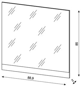 Nástěnné zrcadlo Luna 88,9 cm šedé