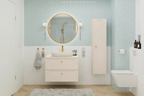 Vysoká závěsná koupelnová skříňka Donna 80-35-1D písková
