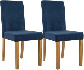 Sada 2 ks jedálenských stoličiek Ina látka cord, antik svetlá - modrá