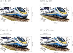 Vlak Pendolino textilní prelepiteľná nálepka na stenu hárok 75 x 39 cm