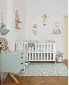 Samolepka do detskej izby sada bielych šťastných králikov v ríši divov