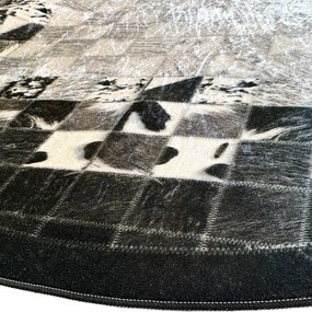 Okrúhly koberec Porte 2054 Koło GREY – sivý s geometrickým vzorom Rozmer: 80 cm