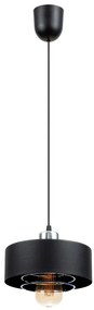 BEXLO Priemyselná závesná lampa na drôte SOUTH, 1xE27, 60W, čierna, chróm