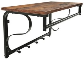 Nástenný vešiak s policou NATE hnedá/čierna